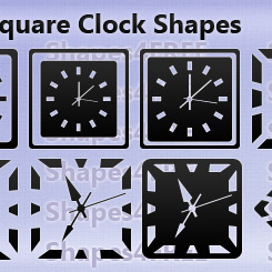 12 Photoshop Clock Shapes Square Clocks