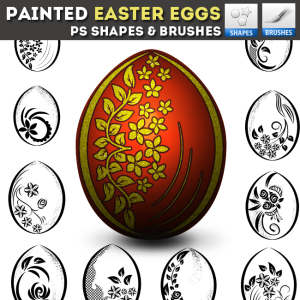 Easter Egg Hunt Photoshop Vector Shapes