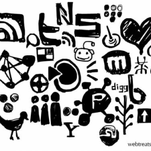 Free Social Networking Hand Drawn Photoshop Shapes