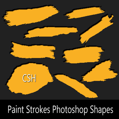Paint Stroke Photoshop Shapes CSH