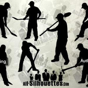 Vector Workers Human Silhouettes